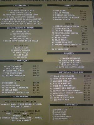 Menu back