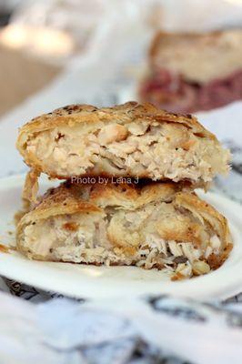 Baked Chicken Knish ($4.99) - Jewish savory pastry with potato and chicken filling