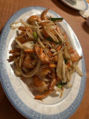 Pan fried Shrimp with onion and ginger