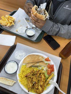 Chicken plate, gyro, French Fries