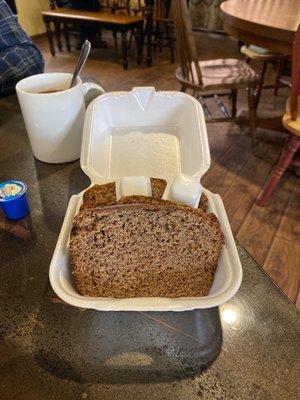 Complimentary banana bread for staying at the motel