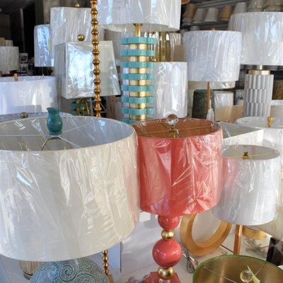 So many lamps and lamp shades to choose from!