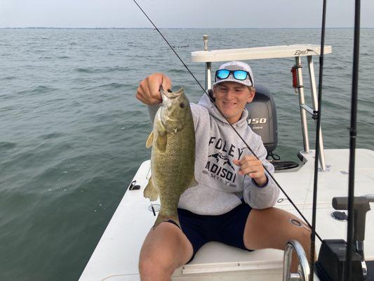 Big smallmouth from Lake Saint Clair on a drop shot rig.