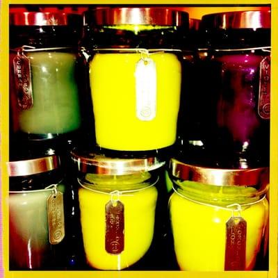 Super strong scented candles in crazy cool colors... That I'll probably never be able to afford so I just took a picture.