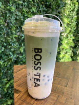 Tiramisu Matcha w/ add on of Black Boba