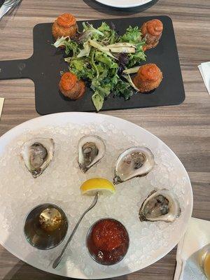 Oysters and Arancini