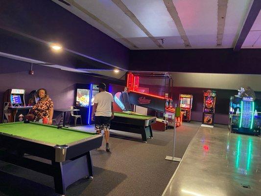 Pool tables and arcade games