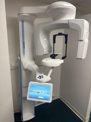 We have an extra low-dose radiation xray machine that also takes CBCT scans to evaluate the jaw in 3D