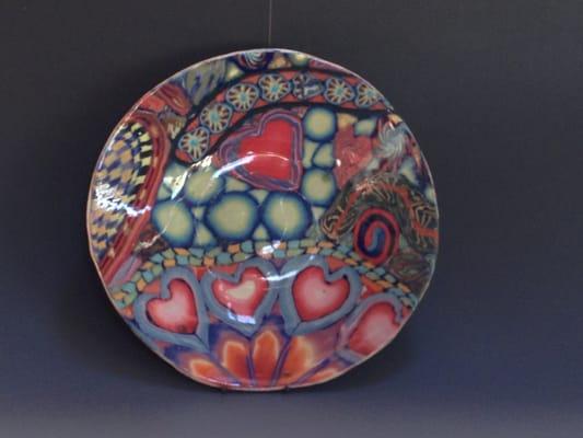 Colored clay bowl from the Hearts series.