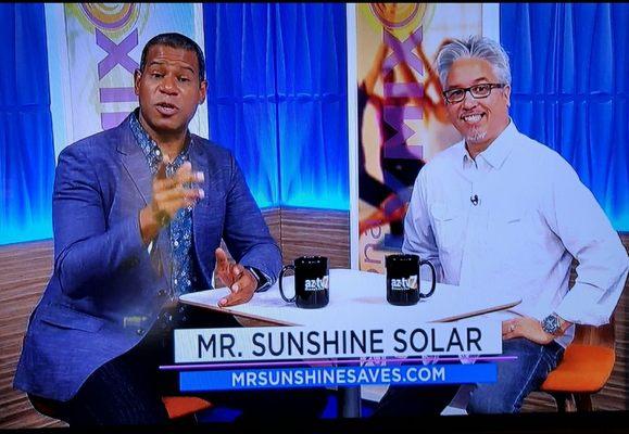 ANOTHER television interview! Mr. Sunshine EDUCATING the public on how NOT to get burned by the solar bad guys!