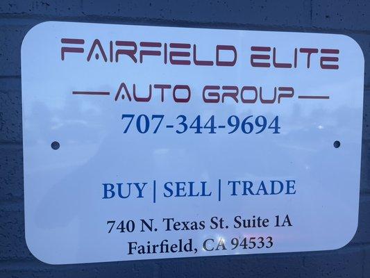 Outside post sign We Buy.Sell.Trade any vehicle