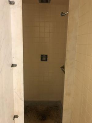 Staff shower in the basement