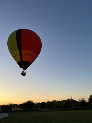 Balloon ride at sunset