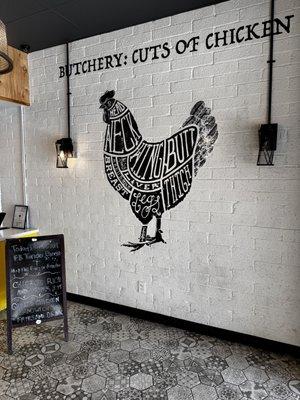 Chicken wall inside.