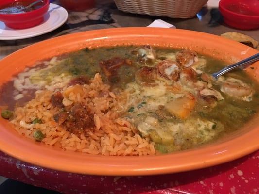 Great shrimp chili verde