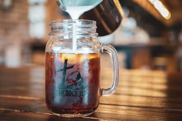 Cold Brew with flavored hand-frothed milk!