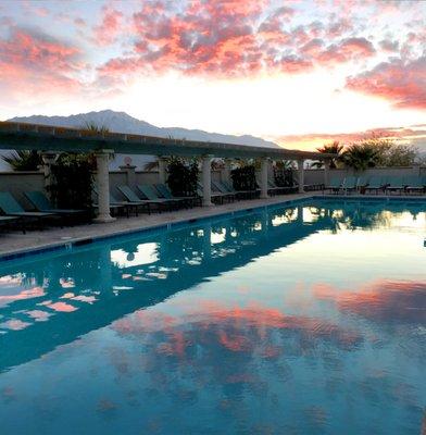 Enjoy beautiful desert sunsets by our mineral pools