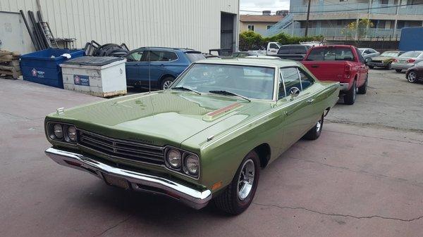 My 1969 Road Runner after Mike Phillips (LNM Auto Body) completed a masterful repair to the front end. (1 of 4)