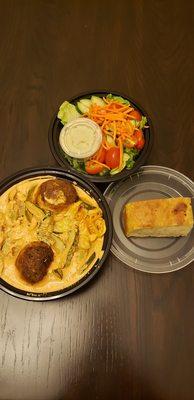 Choose Your-Own Pasta Bowl with a side salad and garlic bread