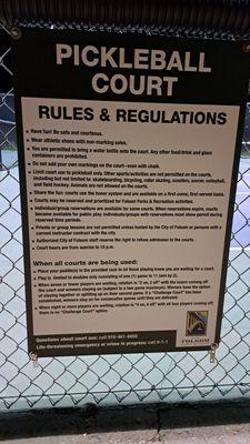 Pickleball Court rules