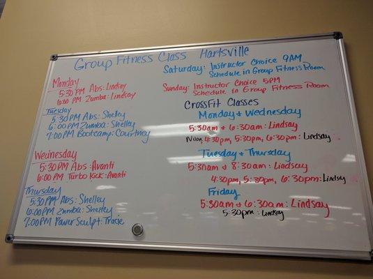 Lots of classes if you're into that. Can also do classes at the other locations.