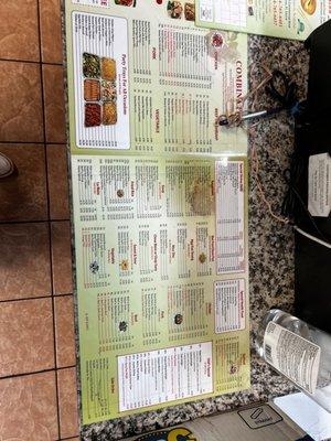 Menu has a lot of variety