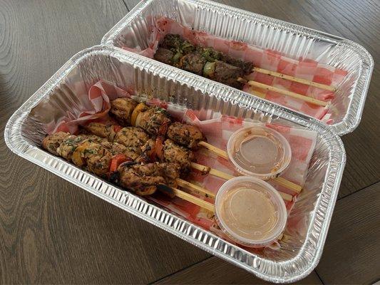 Chicken Brochette and Beef Brochette