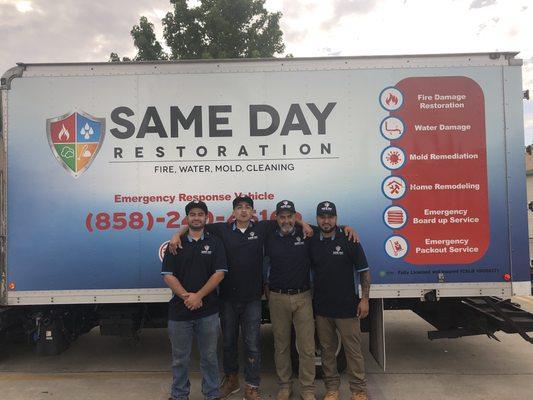 Great to work with an amazing team of professionals who love what they do. This is at a flood damage in Chula Vista.