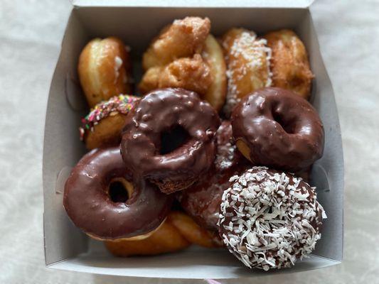 Got a baker's dozen! Donuts so big the box wouldn't close.