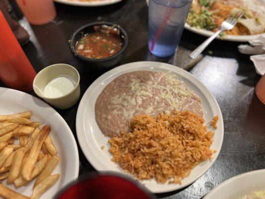 Side of beans and rice, soooo good!