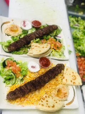 Special Adana kabab, choice of rice or salad