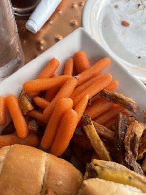 Raw carrots on kids meal