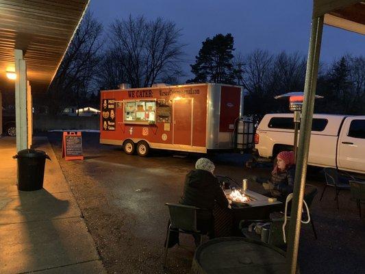 Polish food truck today with outdoor seating