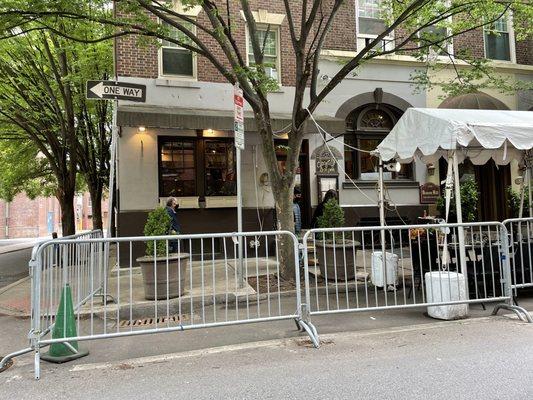 View of Georgio's from the outside- Inside and outside seating