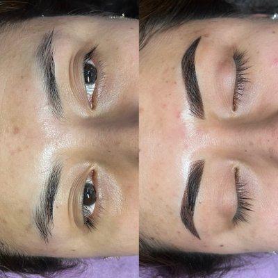 Service: Combo Brows  Price: $300 Book with Link in bio or call/text 214-477-3593