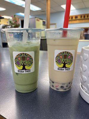 Jasmine Milk Tea and that secret menu Matcha