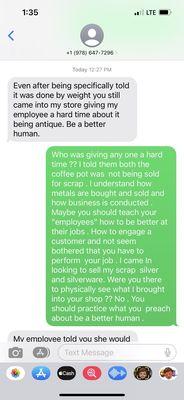 Actual text from the owner