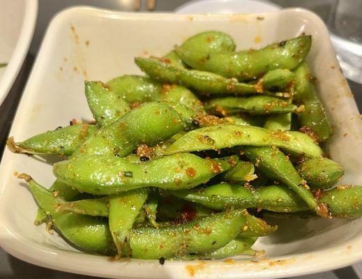 Spicy edamame perfection.