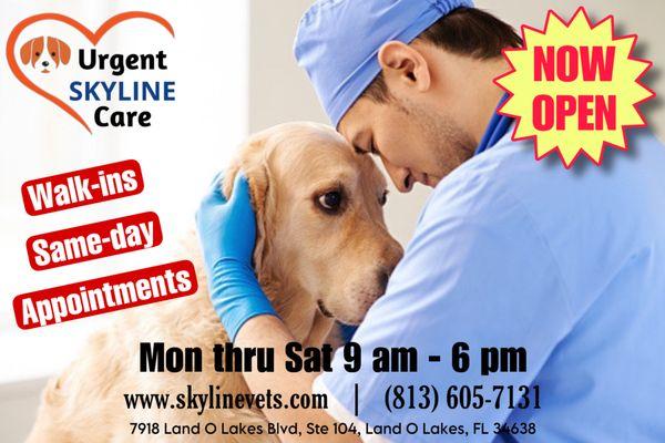 #skylineurgentcare is now open