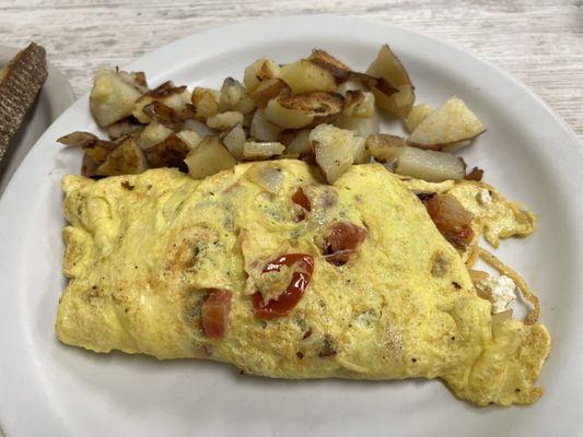 Greek Omelette & home fries - delicious