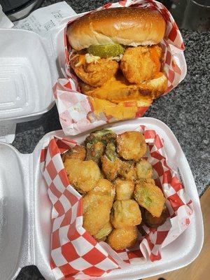 Chicken Sando and Fried Okra