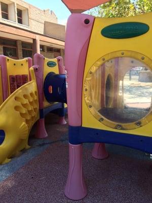 Playground for the smaller kids up to 2 years , and the only one with a foam mat instead of woodchips