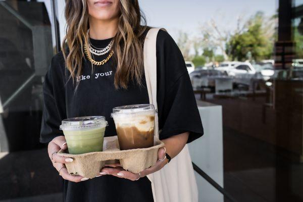 Wedding Cookie Matcha and Salted Cold Foam Americano