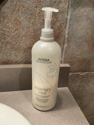 Love that they use Aveda products and have it as their hand soap in the bathroom