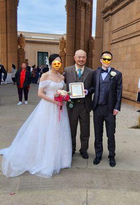 Marriage Officiate at Palace of Fine Arts