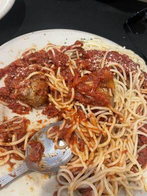 Spaghetti and meatballs