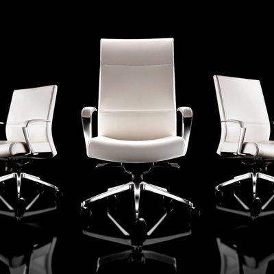 White leather Executive High Back Chairs