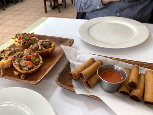 Sisig Tacos and pork lumpia