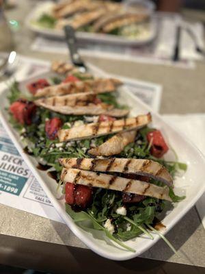 Arugula with watermelon and blueberry salad