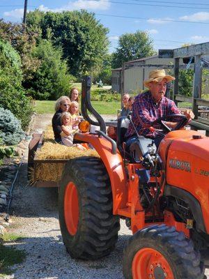 Hayride this Saturday, 10/14, between 11a-3p.  Come on out!!